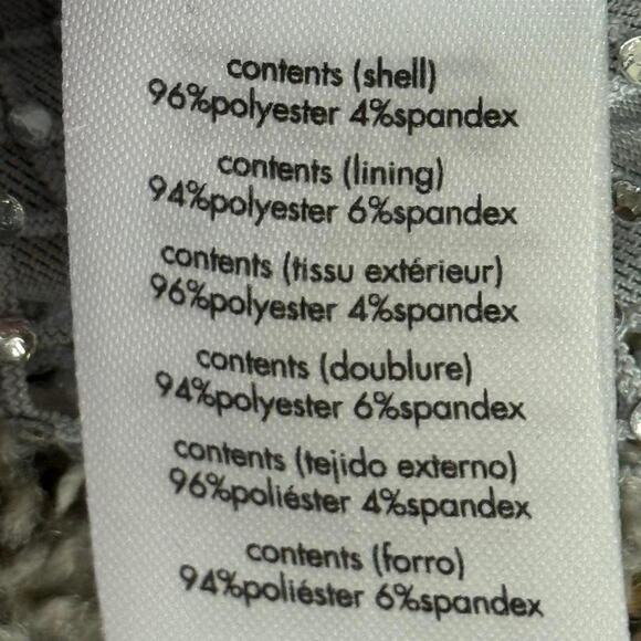 WeWoreWhat Crystal Cowl Neck Top XS Silver Mesh Sleeveless Party Rhinestones - Picture 7 of 8